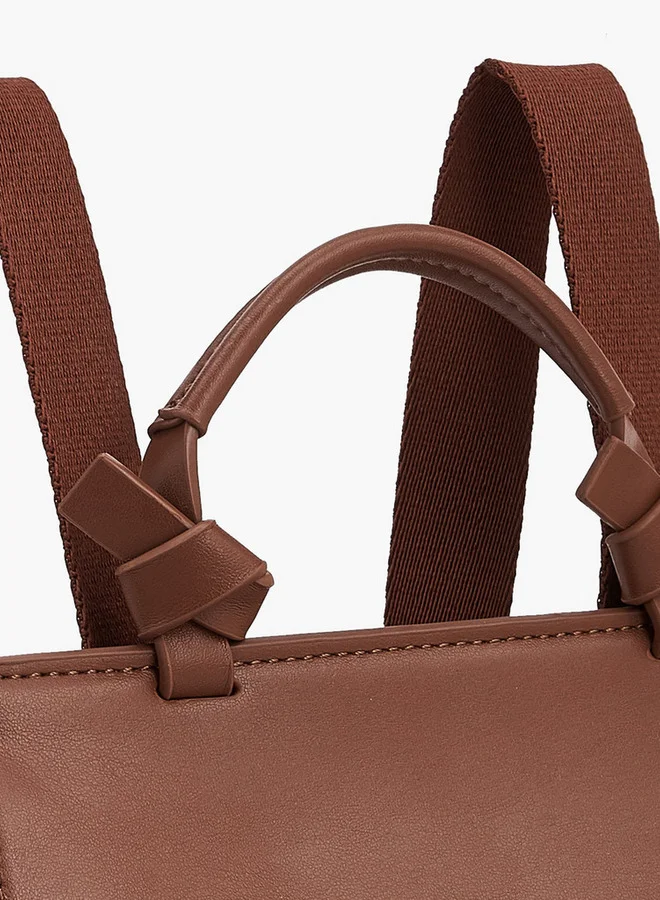 MISSY  Textured Backpack With Flap Closure  | Best Price UAE